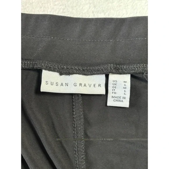 Susan Graver Women's Knit Wide Leg Black Pants A372467 Size M NWOT Stretch Waist - Picture 9 of 11